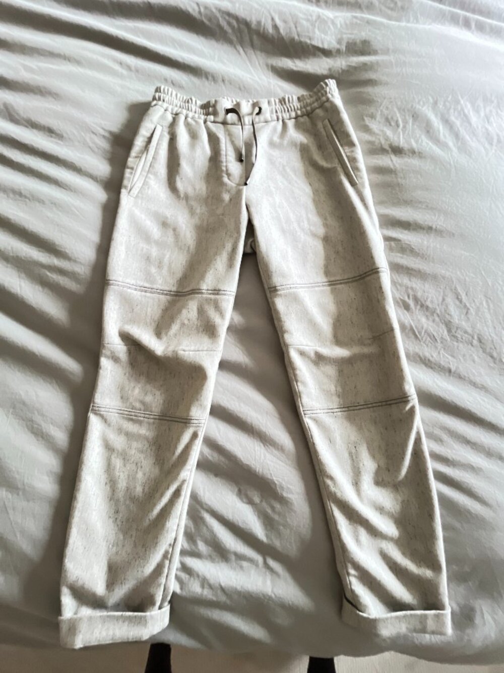 BRUNELLO CUCINELLI - Marled grey wool blend pants (size 4)